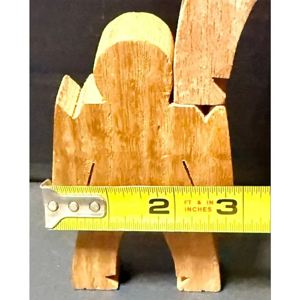 Wooden Stacking Dudes interlocking human shaped made of multiple woods